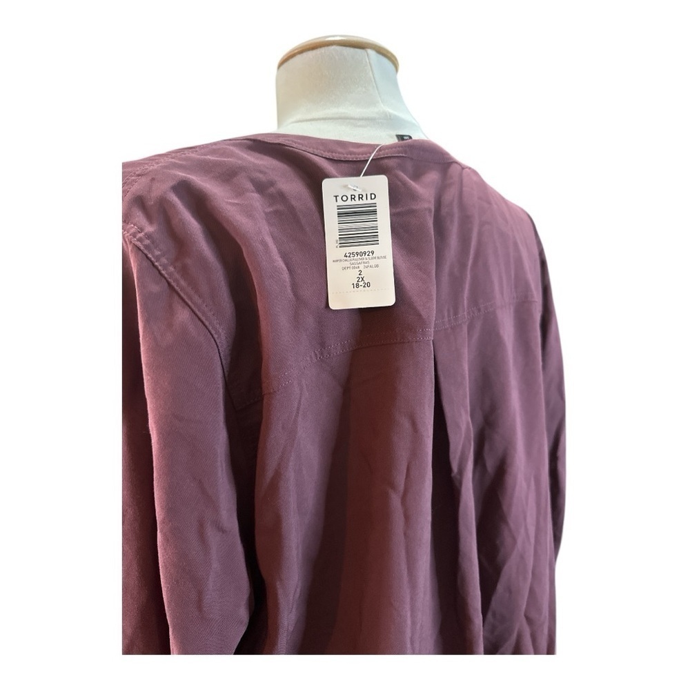 Torrid Walnut Rayon Twill Tunic Shirt blouse. - Picture 5 of 6